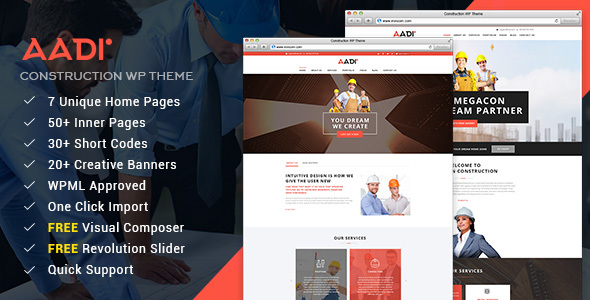 Aadi - Construction Building Responsive WordPress Theme icon