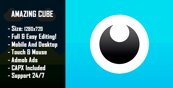 Amazing Cube Adventure - HTML5 Game + Mobile Version! (Construct-2 CAPX) icon