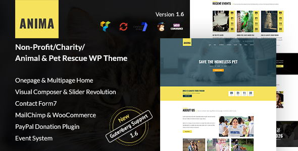 Anima - WordPress Non-Profit Charity Theme for Pet Rescue and Animal Shelter icon