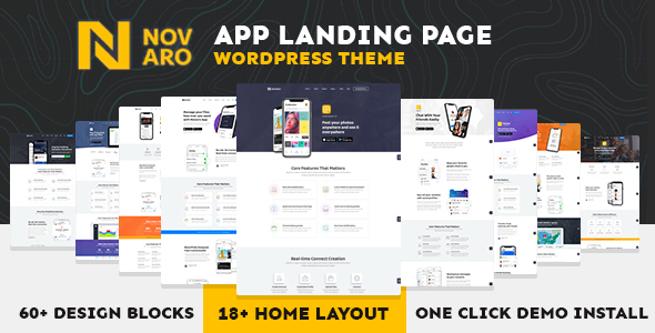 App Landing Page WordPress Responsive Theme for Software & Technology Development Company - Novaro icon