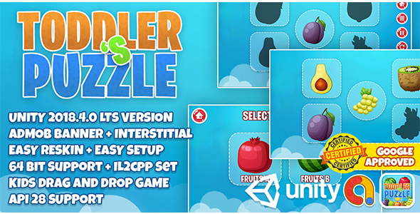 Baby Toddler's Puzzle : Easy Reskin + 64 Bit Support Google Play Store icon