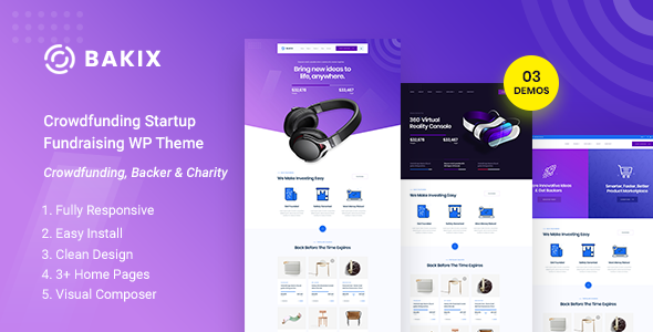 Bakix - Crowdfunding Startup and Fundraising WordPress Theme icon