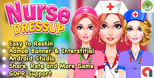Beautiful Nurse Dress Up Game For Kids + Admob + GDPR + Android Studio + Ready For Publish icon