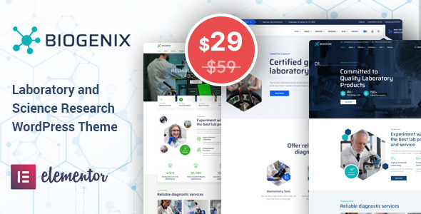 Biogenix - Science Research & Laboratory WP Theme icon