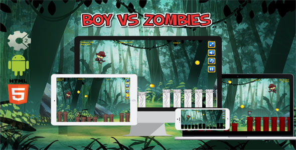 Boy vs Zombies - HTML5 Javascript game(Construct2 | Construct 3 both version included) icon
