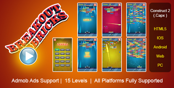 Breakout Bricks Game (CAPX | HTML5 | Cordova) Bricks Breaker Game icon