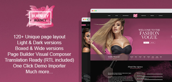 Burnley - Modelling Agency and Portfolio WordPress Theme icon