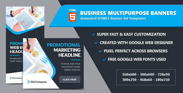 Business Banner Ads / Multipurpose - HTML5 GWD icon
