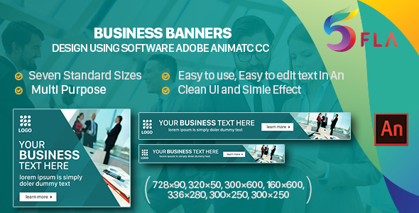 Business Banners HTML5 - 7 Sizes - (Animate CC) icon