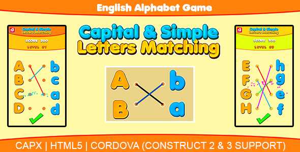 Capital & Simple Letters Matching (HTML5 | CAPX | Cordova) Kids Learning Game icon
