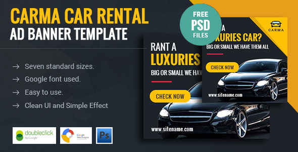 Carma | Car Rental HTML 5 Animated Google Banner icon