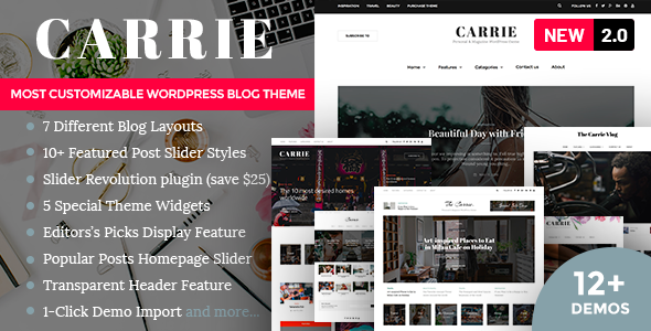 Carrie - Personal & Magazine WordPress Theme icon