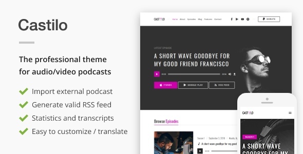 Castilo - Audio Podcast WordPress Theme icon