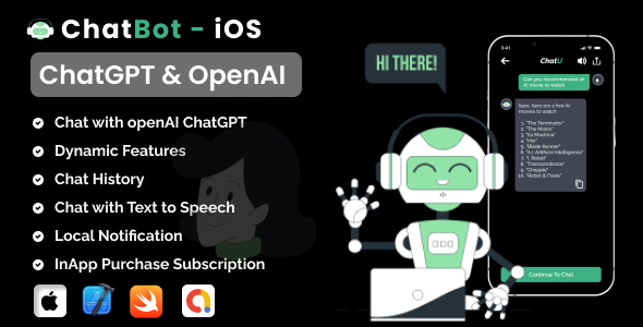 ChatBot AI : ChatGPT iOS Full Applicaiton | Swift | ADMOB | Subscription Plan icon