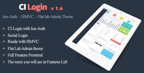 Codeigniter User Management System, Ion-Auth, HMVC with Flat Lab Admin Theme icon
