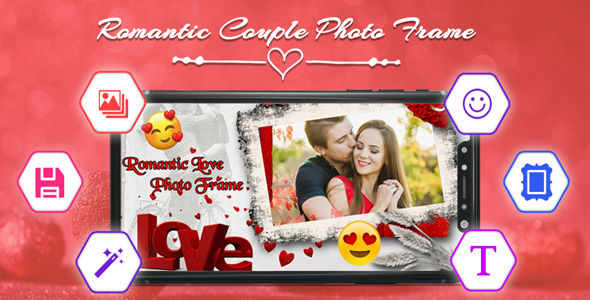 Couple Photo Frames : Couple Love Dual Photo Frames, Love Frame - Android App + Admob Integration icon