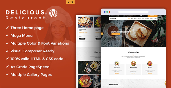 Delicious - Table Booking / Restaurant WordPress Theme icon