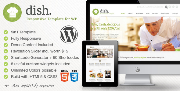 Dish Restaurant Multipurpose WordPress Theme icon