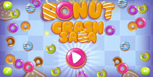 Donut Crash Saga - HTML5 Game + Android + AdMob (Construct 3 | Construct 2 | Capx) icon