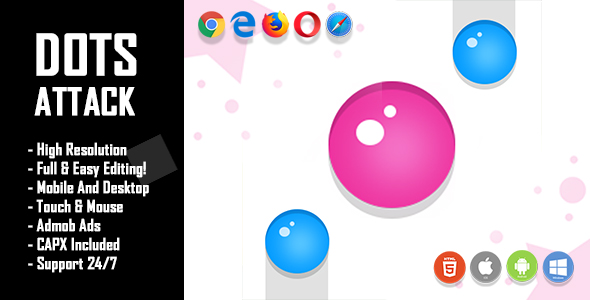 Dots Attack - HTML5 Game + Mobile Version! (Construct 2 / Construct 3 / CAPX) icon