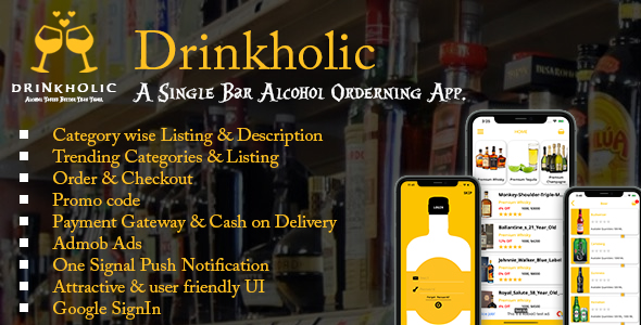 Drinkholic(iOS) - A Single Restaurant/Pub/Bar Drinks ordering app. icon