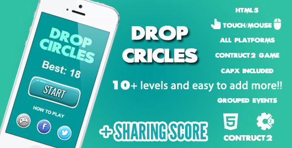 Drop Circles Game + Share Score icon