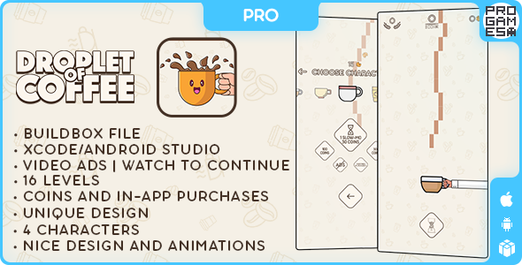 Droplet of Coffee (PRO) - BUILDBOX CLASSIC - IOS - Android - Reward video icon