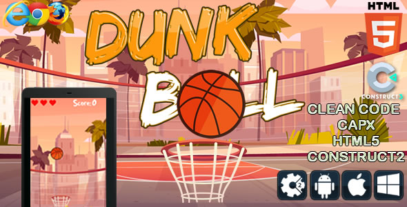 Dunk Ball - Html5 Game - Construct 3 (c3p) icon