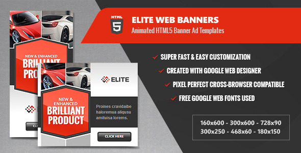 Elite Web Banners - Multipurpose Animated HTML5 icon