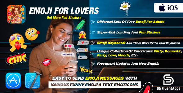 Emojis For Lover : Stickers & Emojis Keyboard | Full iOS Native Application icon