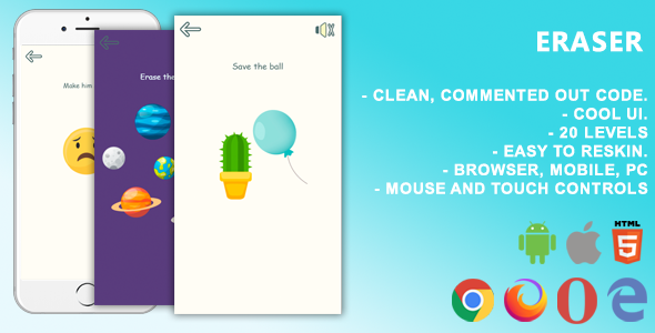 Eraser. Mobile, Html5 Game .c3p (Construct 3) icon