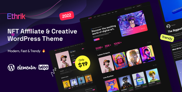 Ethrik - Creative & NFT Affiliate WordPress Theme icon