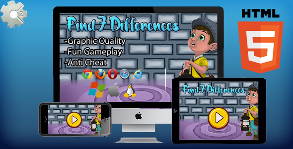 Find 7 Differences- HTML5 Game (CAPX Included) icon