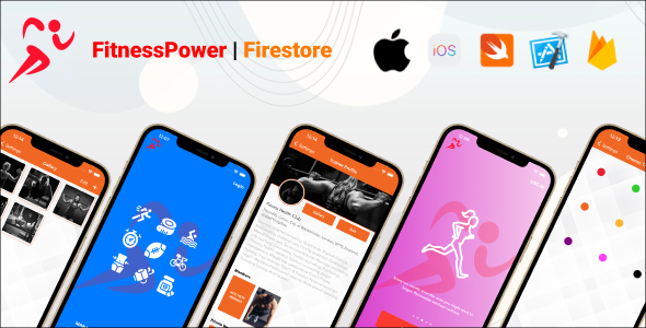 FitnessPower | Firebase Firestore | Fitness, Gym, Yoga iOS Full Application icon