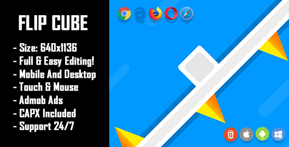 Flip Cube - HTML5 Game + Mobile Version! (Construct 2 / Construct 3 / CAPX) icon