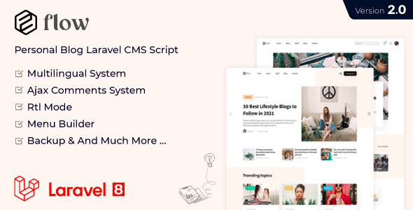Flow - Laravel Personal Multilingual Blog Script icon