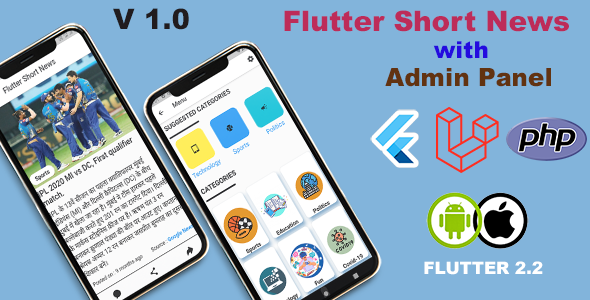 Flutter News in briefs for Android and iOS with Admin Panel Flutter  Mobile 