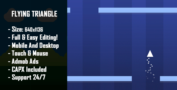 Flying Triangle - HTML5 Game + Mobile Version! (Construct 2 / Construct 3 / CAPX) icon