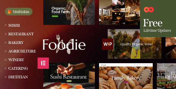 Foodie - Food & Wine Elementor Multiskin WordPress Theme icon