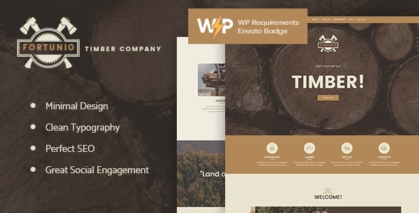 Fortunio - Timber / Forestry / Wood Manufacture WordPress Theme icon