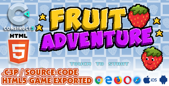 Fruit Adventure HTML5 Game - With Construct 3 All Source-code (.c3p) icon