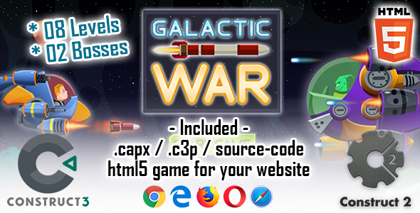 Galactic War - HTML5 Construct 3 / 2 Game (.c3p / .capx) icon