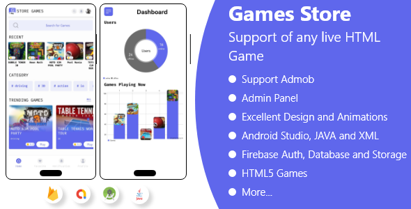 Games Store app - All in One Game app | Admob | Push Notification | Android icon