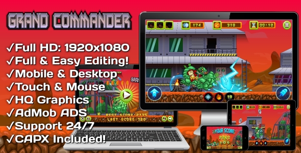 Grand Commander - HTML5 Game, Mobile Version+AdMob!!! (Construct 3 | Construct 2 | Capx) icon