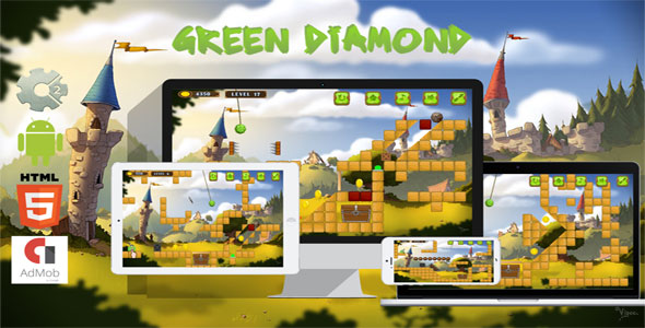 Green Diamond - HTML5 Javascript game(Construct2 | Construct 3 both version included) icon