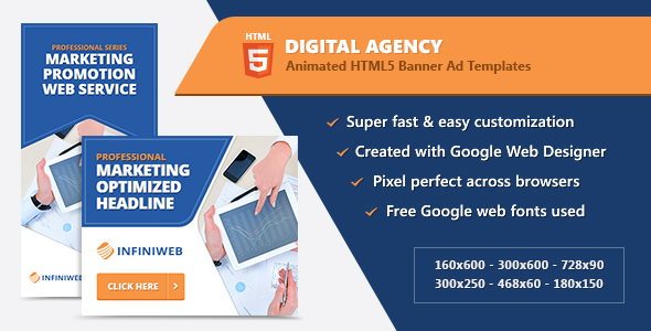HTML5 Animated Banner Ads - Digital Agency (GWD) icon