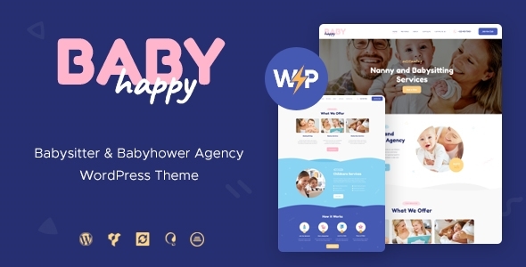 Happy Baby | Nanny & Babysitting Services Children WordPress Theme icon