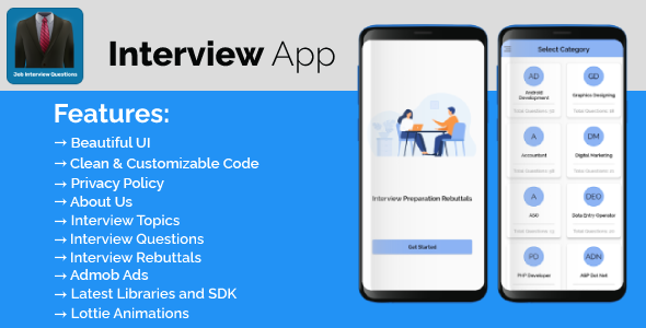 Interviews Preparation Guide App with Admob Ads icon
