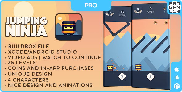Jumping Ninja (PRO) - BUILDBOX CLASSIC - IOS - Android - Reward video icon