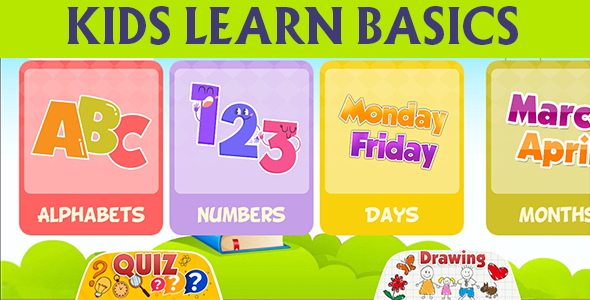 Kids Learn Basics : Read, Write, Draw, Quiz icon